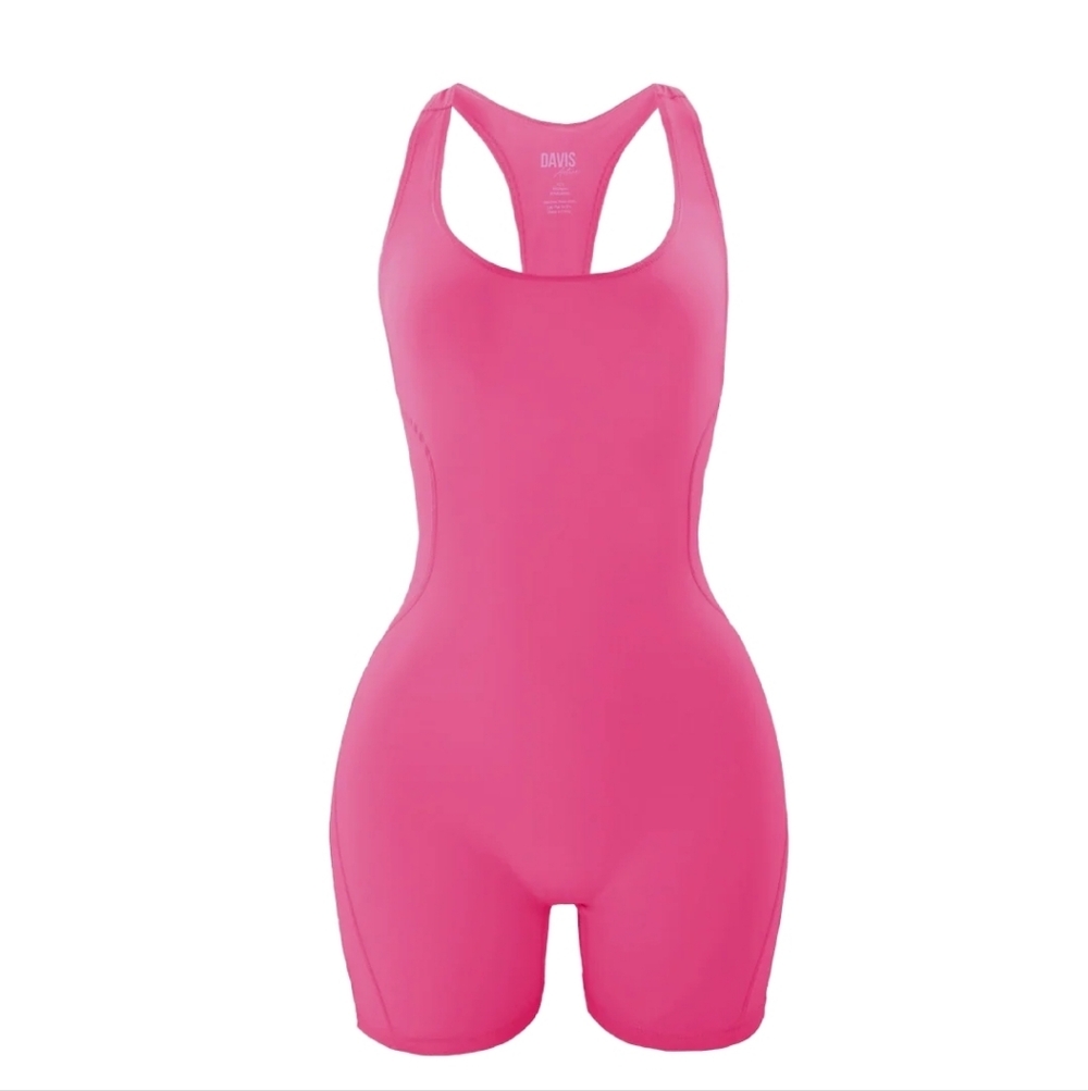 Davis active Tank romper in pink. size XS/S